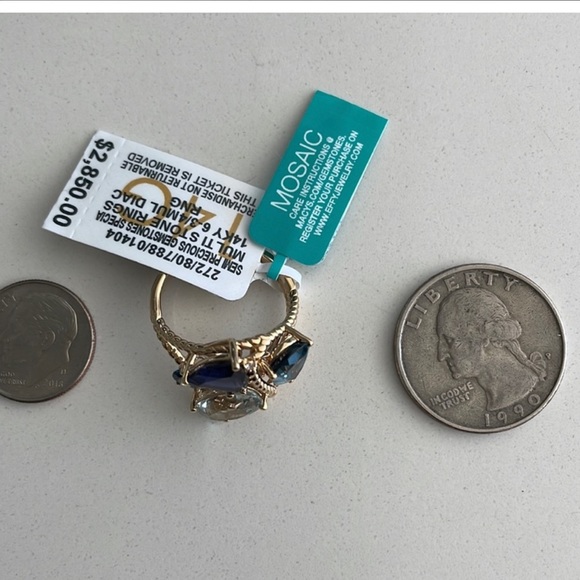 Classy Unique EFFY 6.75tcw Diamond & Topaz Amethyst Multi-Gemstone 14k Gold Ring - Picture 5 of 8